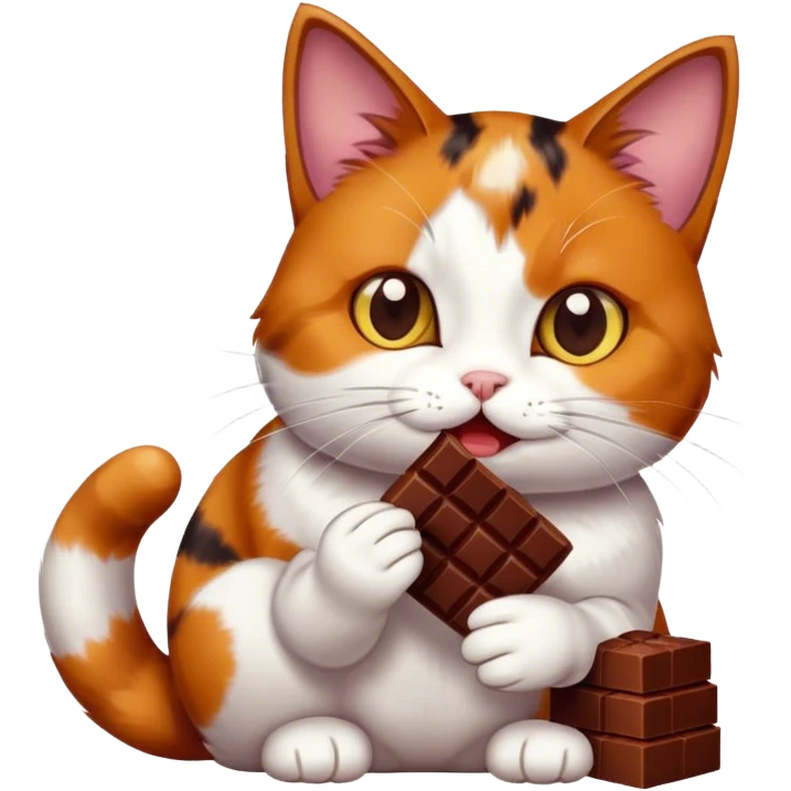 Cat eating chocolate  emoji