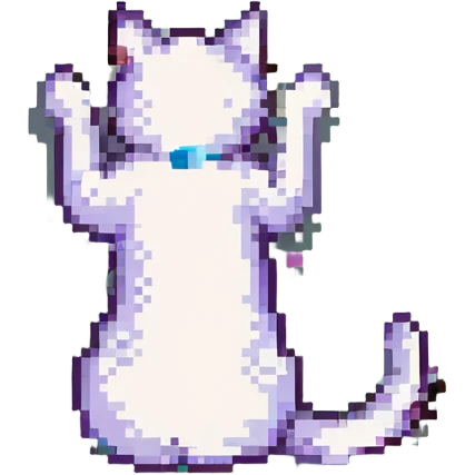 pixel art style cat stretching with simple background emoji