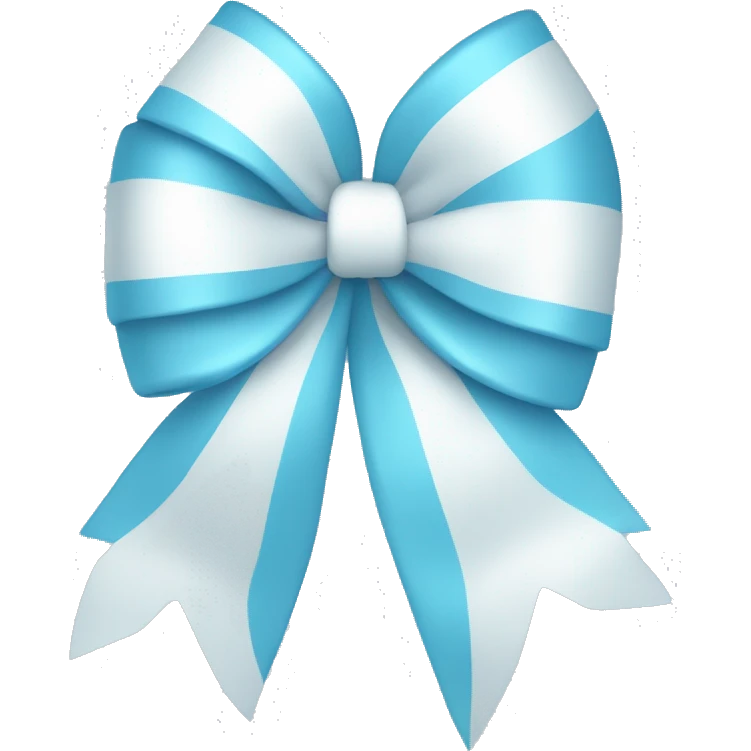 light blue bow with white hearts on it emoji
