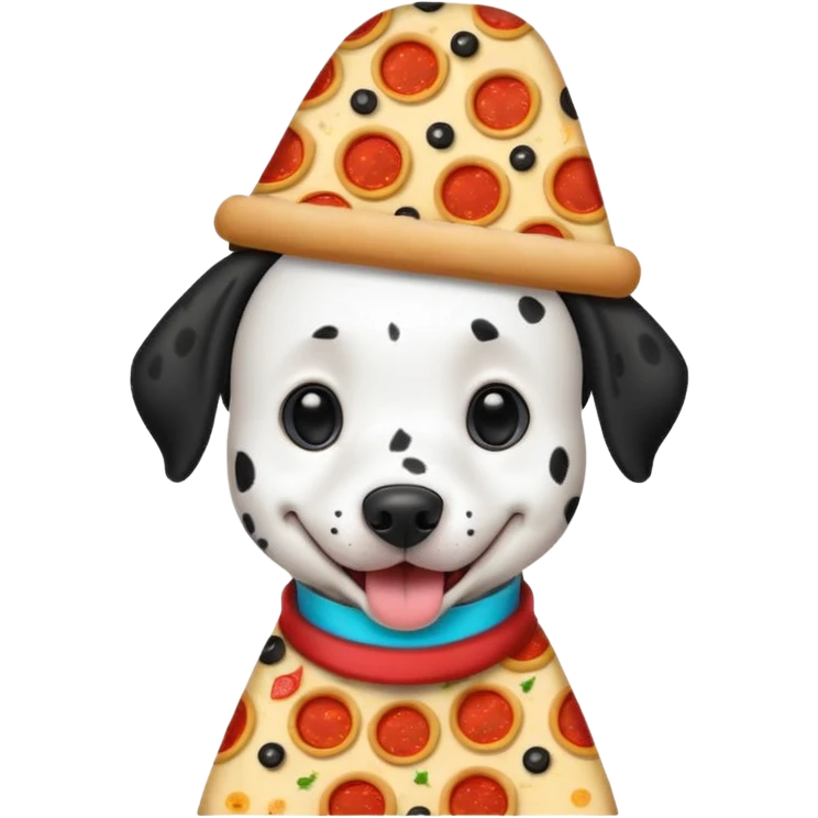 Dalmatian dog had a pizza hat emoji