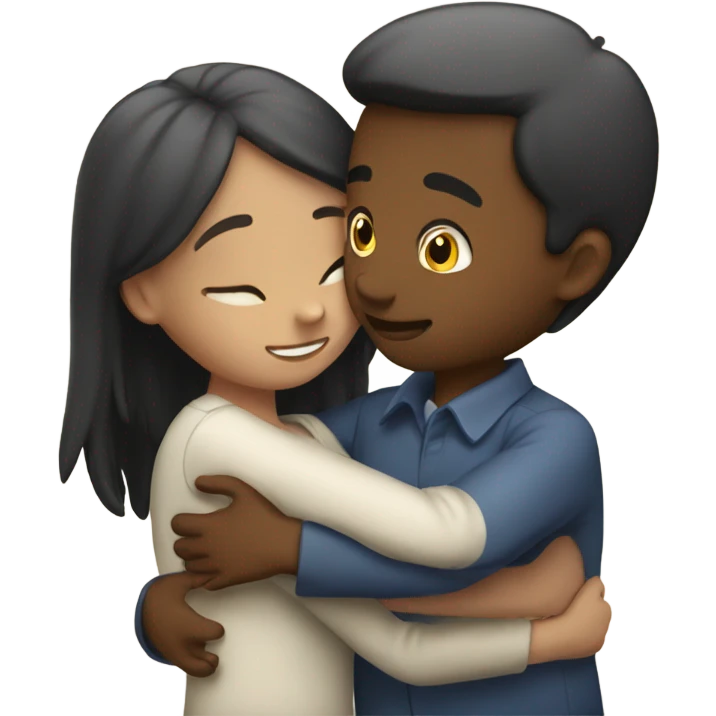 Hug and kiss boy and girl emoji