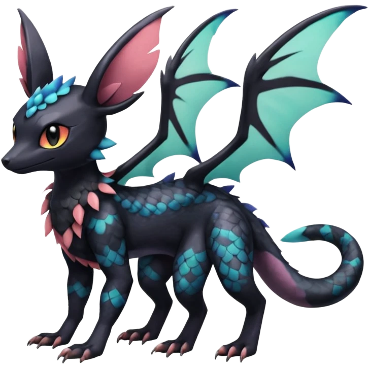 Shiny Salandit-Umbreon-Trico-Noivern-Noibat-Hybrid (Full body) emoji