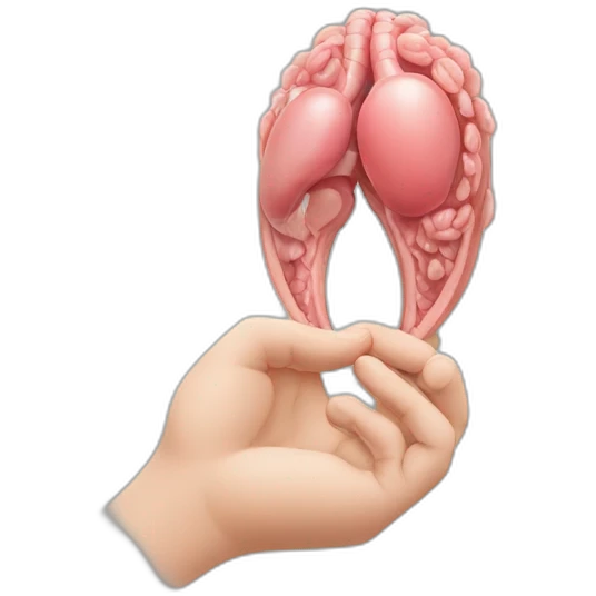 reproductive organ in hand emoji