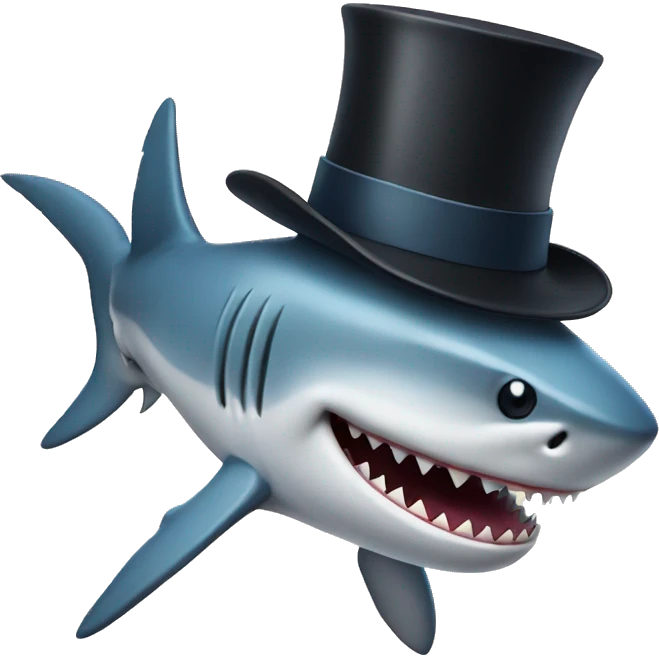 shark with tophat emoji