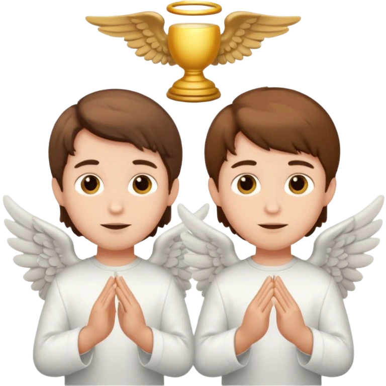 Two brown hair boy angels emoji