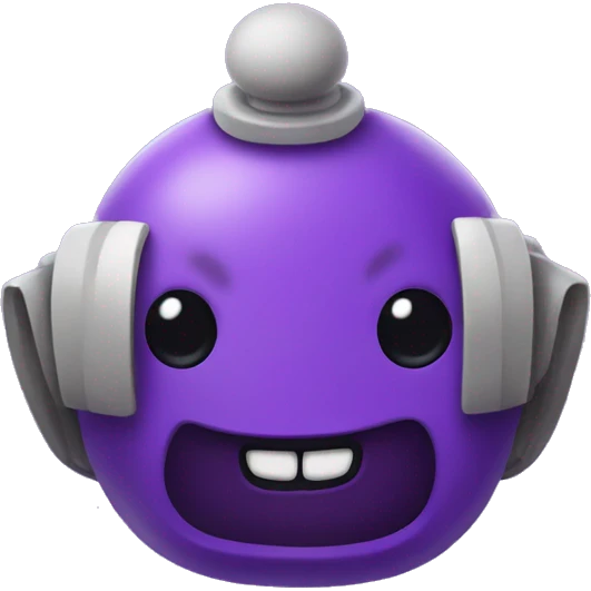 purple friendly martian with pompom ears emoji