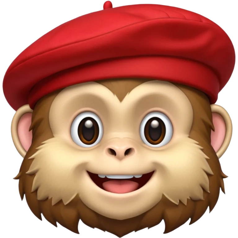 Monkey wearing red beret emoji