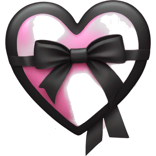 pink heart with a black bbow  emoji
