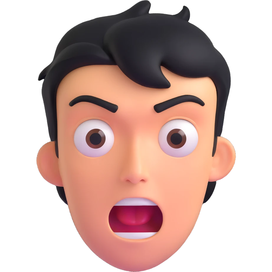 shocked face with exaggerated expression, 'what the freak' reaction emoji