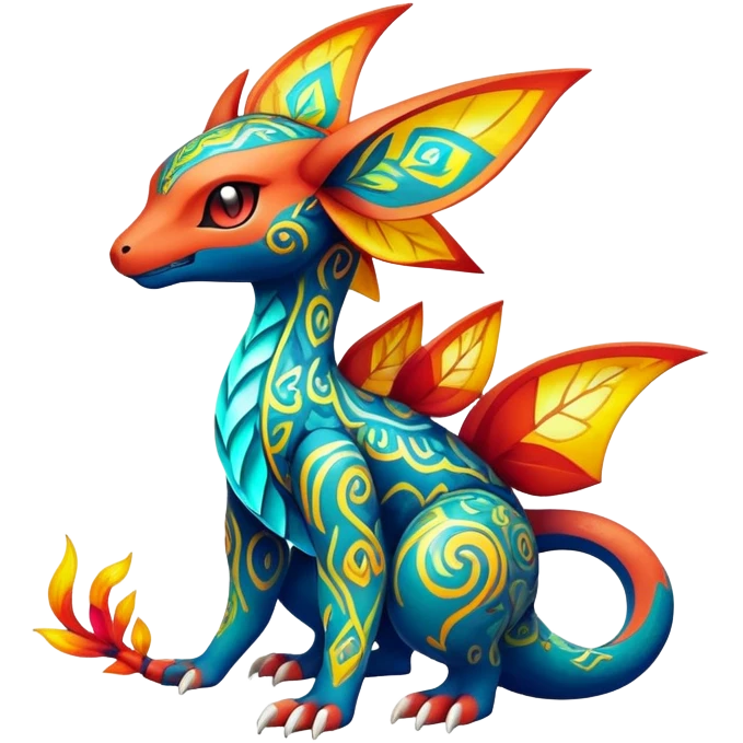 Elemental magical colorful exotic Pokémon-Fakémon-creature emoji