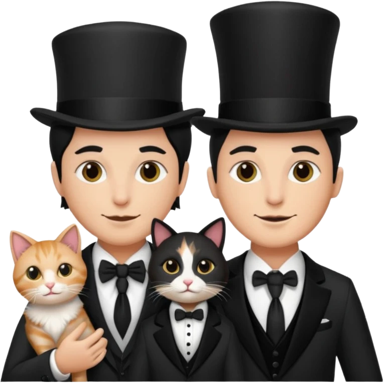 magician couple and their pet cat emoji
