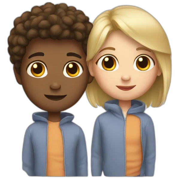 Three white siblings emoji