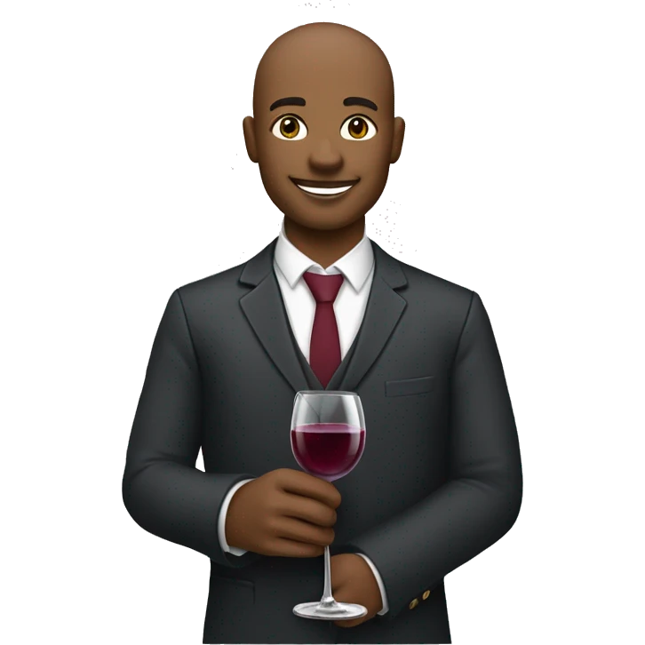 Sommelier holding glass of wine on stem, and with lighter skin colour. emoji