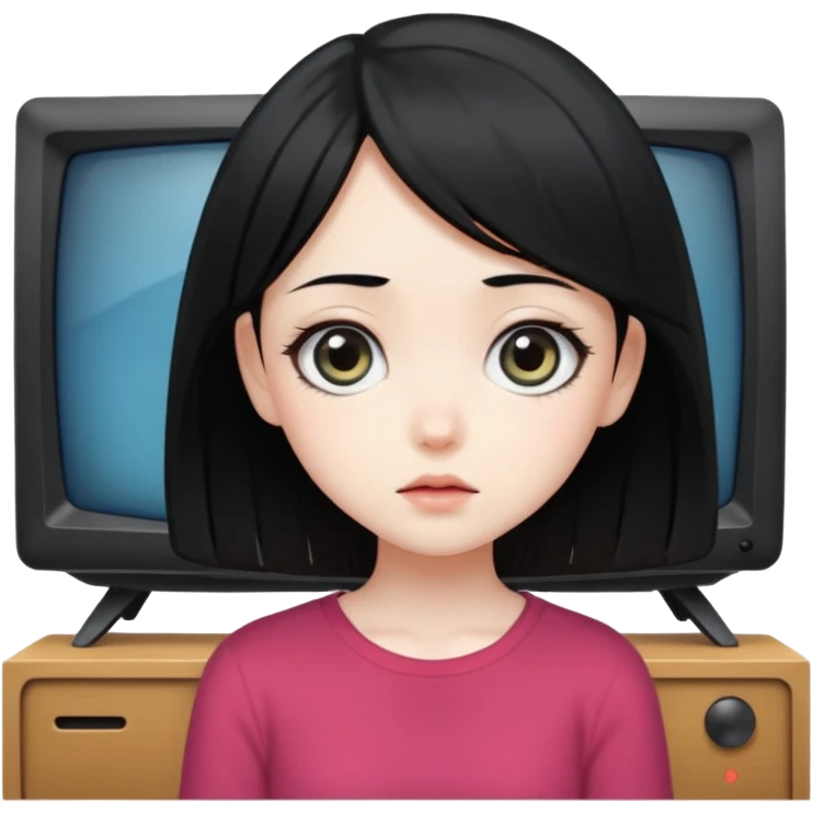 Tv izleyen anime kız emoji