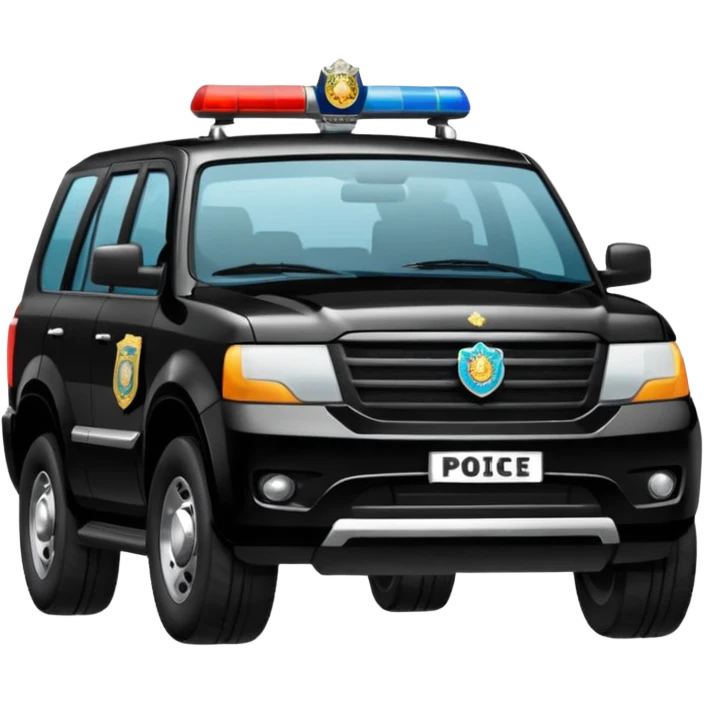 Black car fo officers India suv emoji