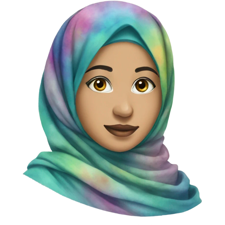 multicolored watercolor hijab emoji