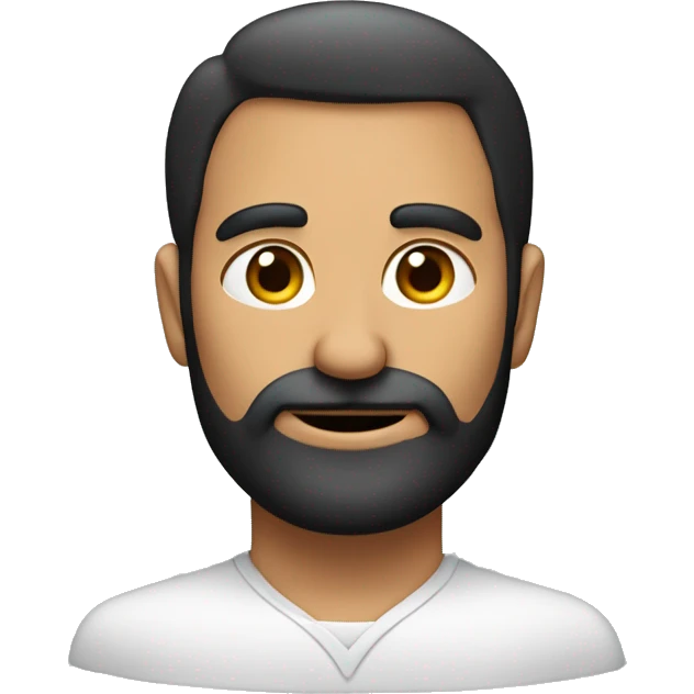 Uomo nero calvo con una folta barba emoji