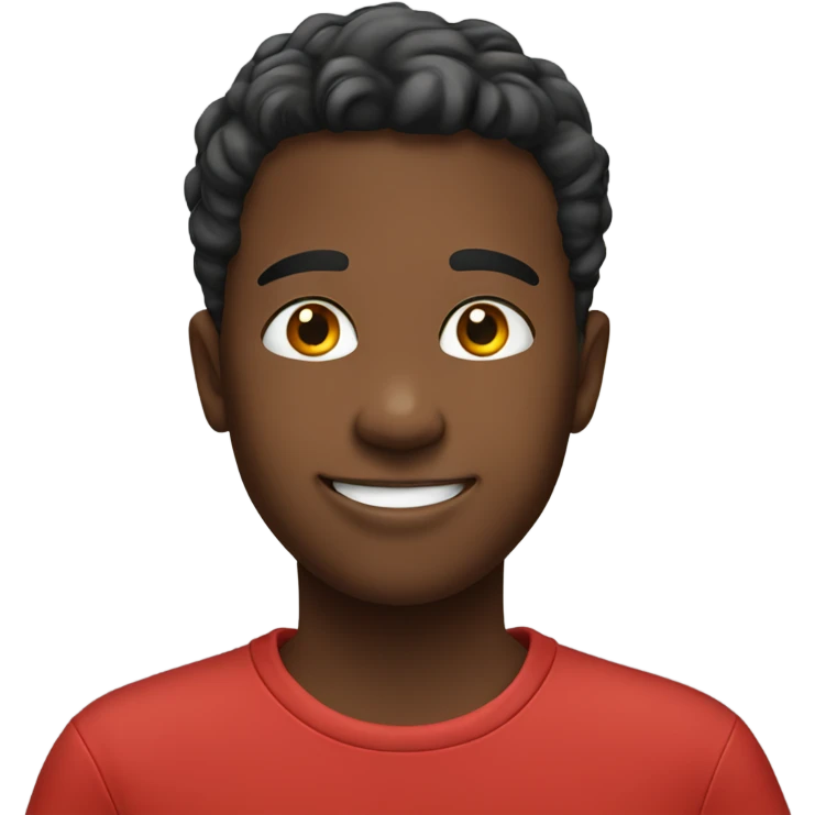 smiling boy in red shirt emoji