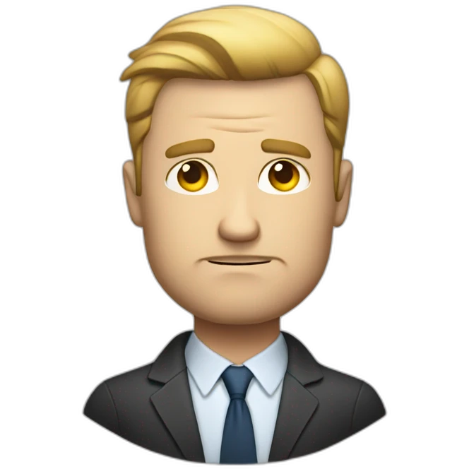 White Man HR-manager crossed arms angry emoji