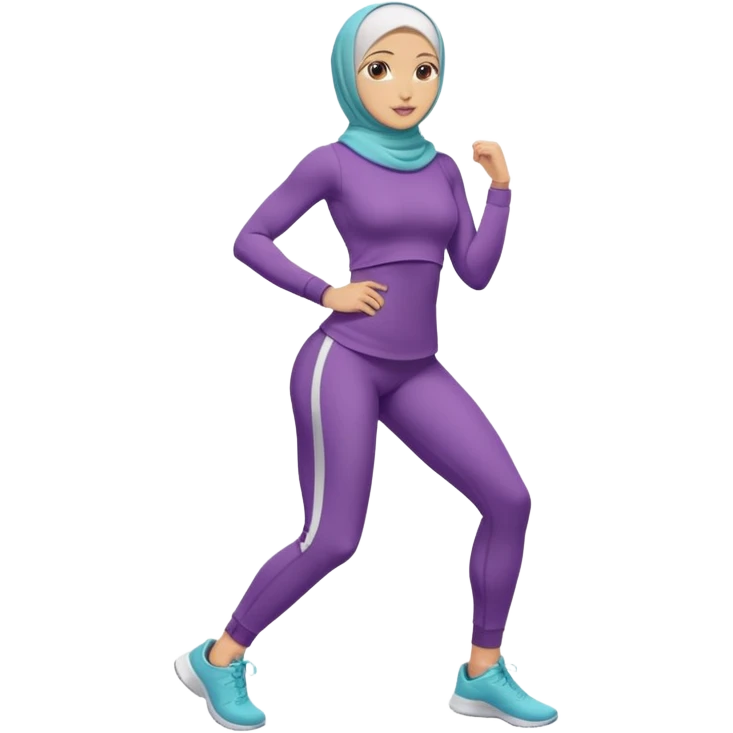 High resolution full body of a girl wearing a hijab and is a fitness trainer emoji