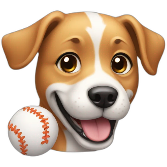 Cute dog playing with a ball emoji