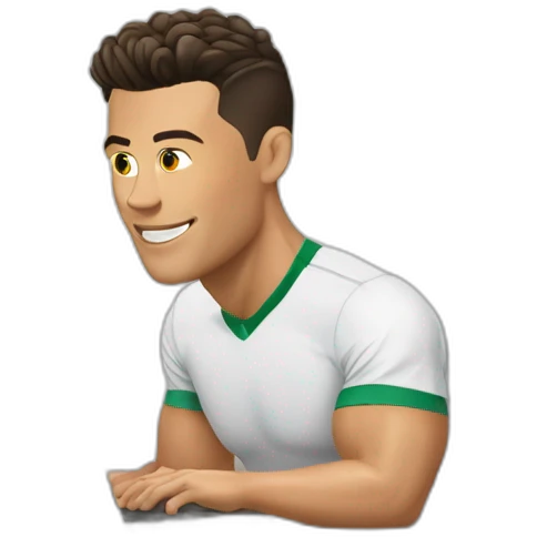 Cristiano ronaldo on his laptop emoji