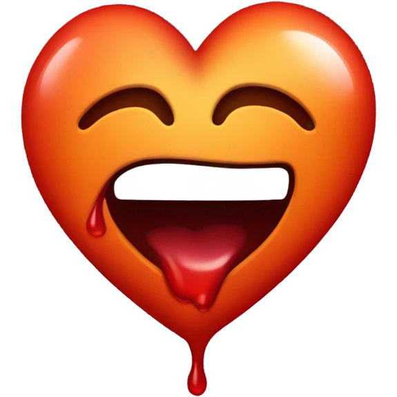 bleeding red heart glowing red-orange emoji