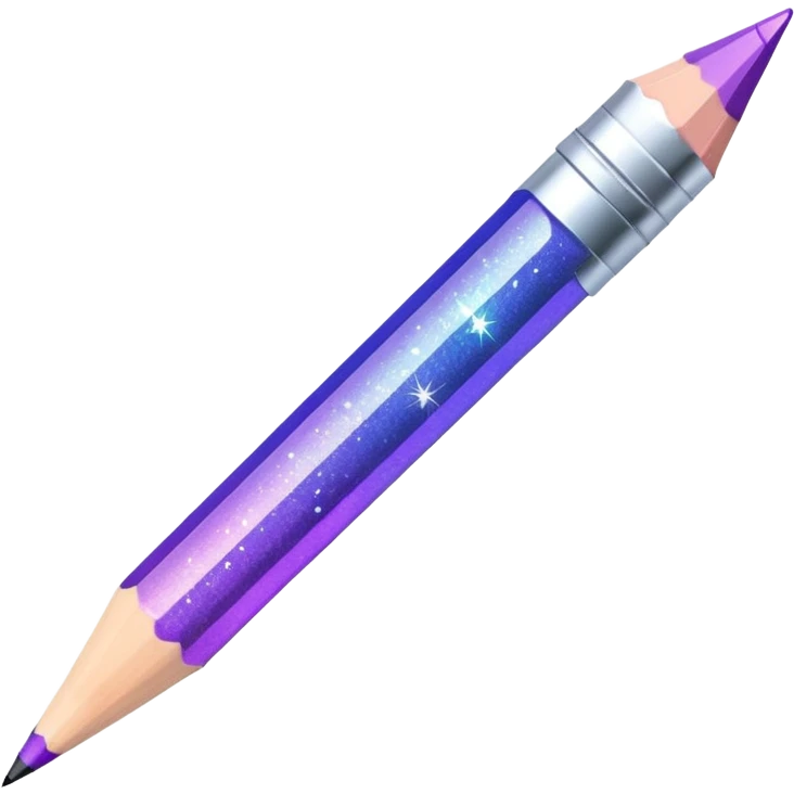 Glitter Purple and Cian pencil hand write  emoji