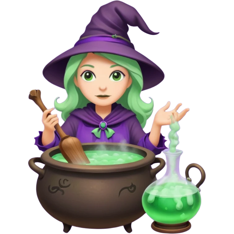 green witch cooking potion emoji