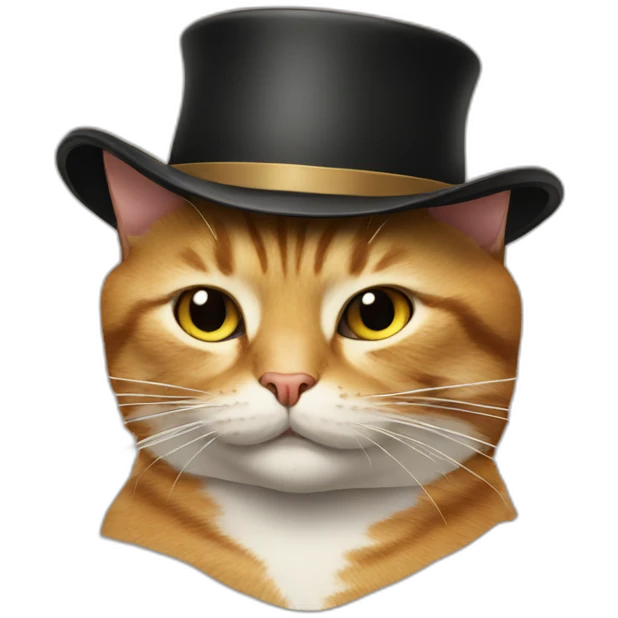 cat with a hat and a cigar emoji