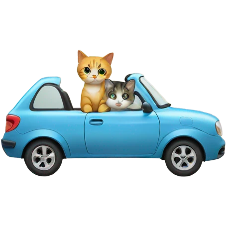 Little car with a cat  emoji