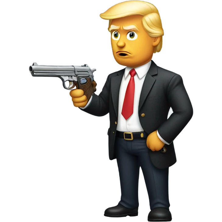 Donald trump holding a gun emoji
