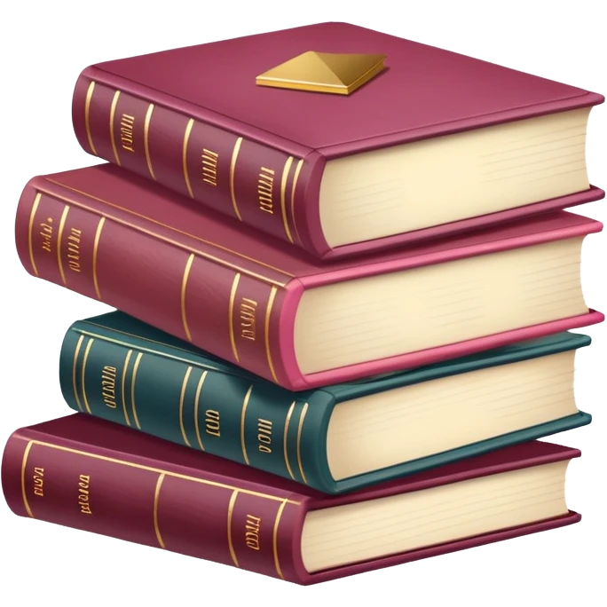 Pastel Reddish-pinkish and gold and white vintage books emoji