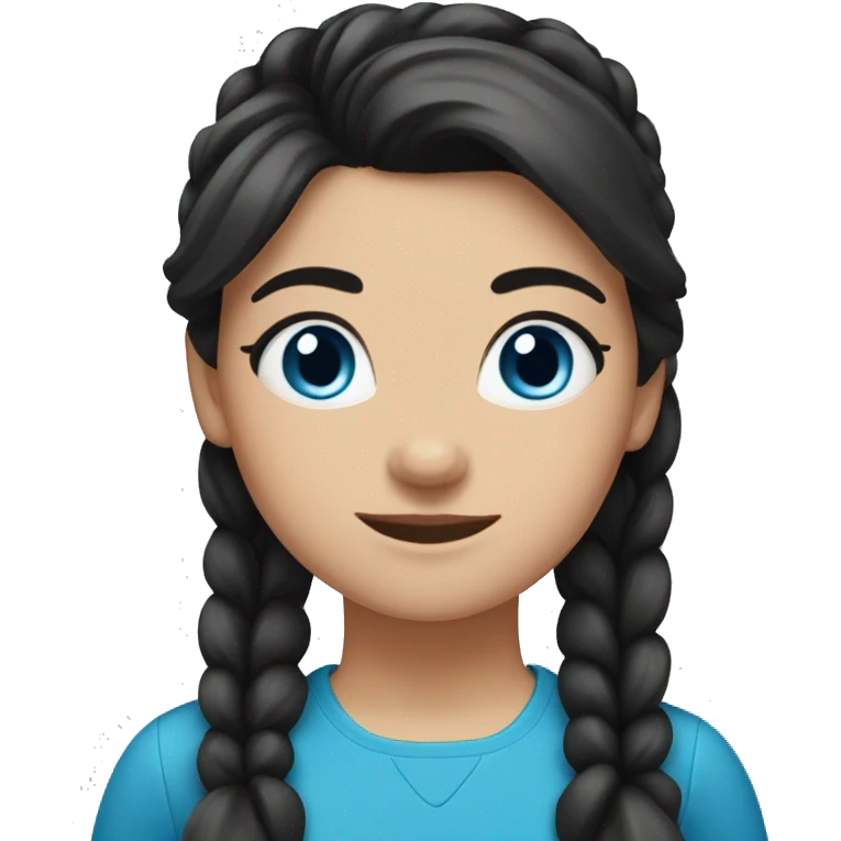 italian girl with black hair in a ponytail blue eyes emoji