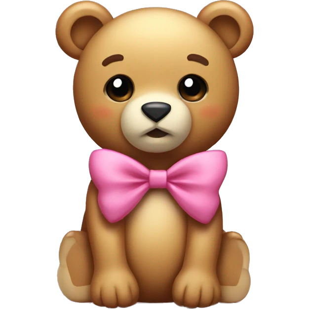 Teddie bear wearing a bow emoji