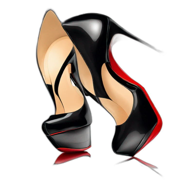 Louboutin Black patent Leather Lady Peep Toe Platform emoji
