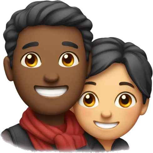 couple hug with warm smiles emoji