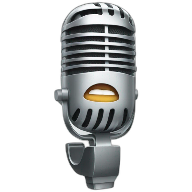 a microphone a mouth  emoji