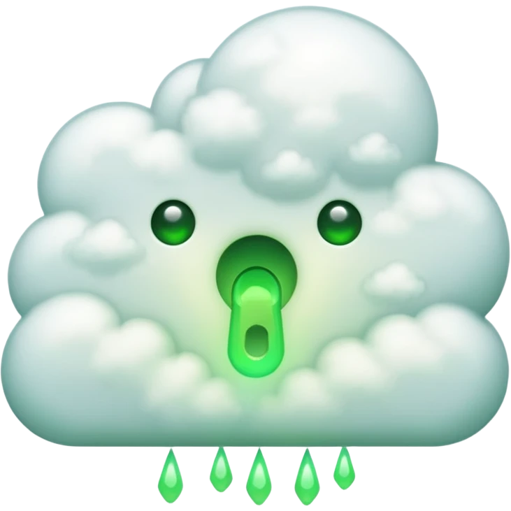 a cloud with a green glowing keyhole emoji
