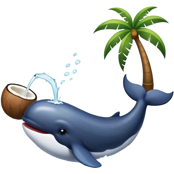 A whale drinking out of a coconut  emoji