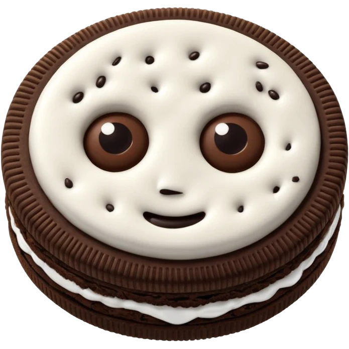GALLETA OREO, CON DOS OJOS Y DOS MANOS emoji