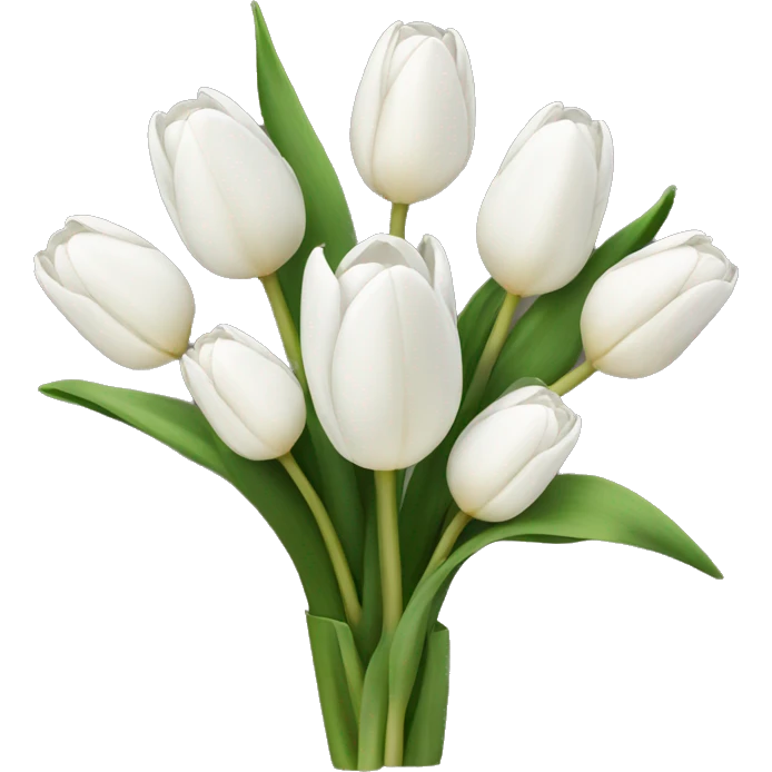 white tulip bouquet  emoji