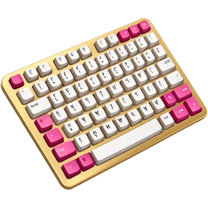 Computer keyboard with gold color F3BA2F and pink-red color FE0054 emoji