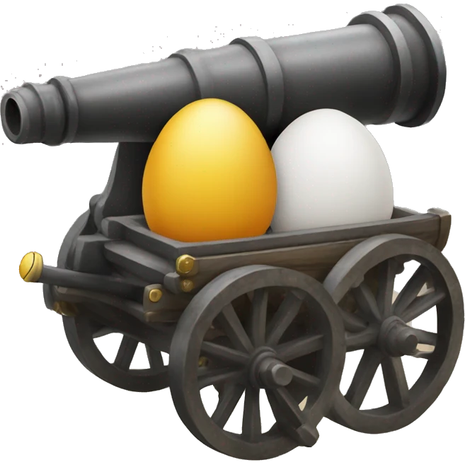 cannon with two eggs emoji