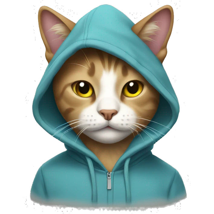 Cat wearing a hoodie emoji