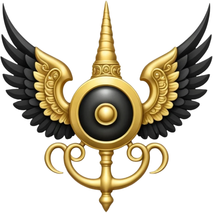 Holy Emblem with black wings and horn emoji