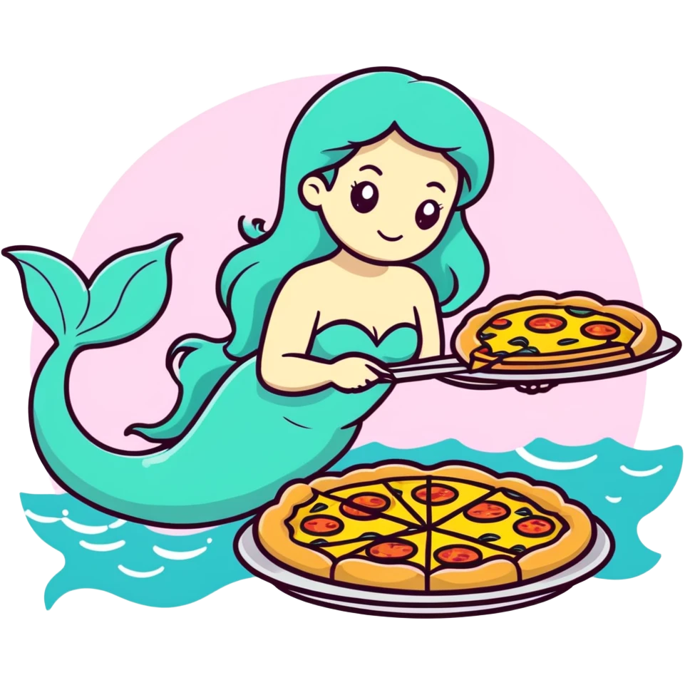 Mermaid making a pizza  emoji