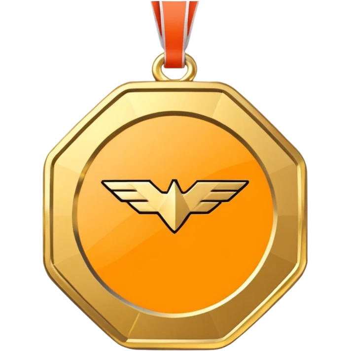 Can you please create a medal like this " 🥇 " that won't have the tape, and that will be octagon shaped. And inside it, instead of having the number " 1 " please change it with Mclaren logo. emoji