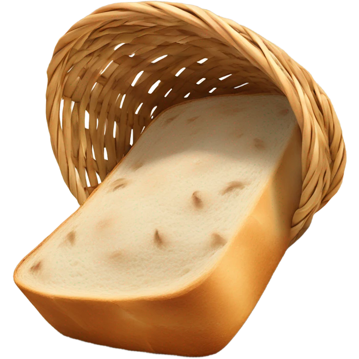 Sourdough bread in basket emoji
