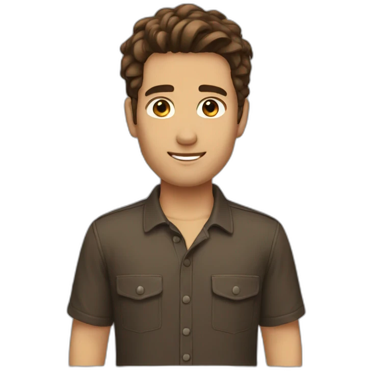 men brown hair tall emoji